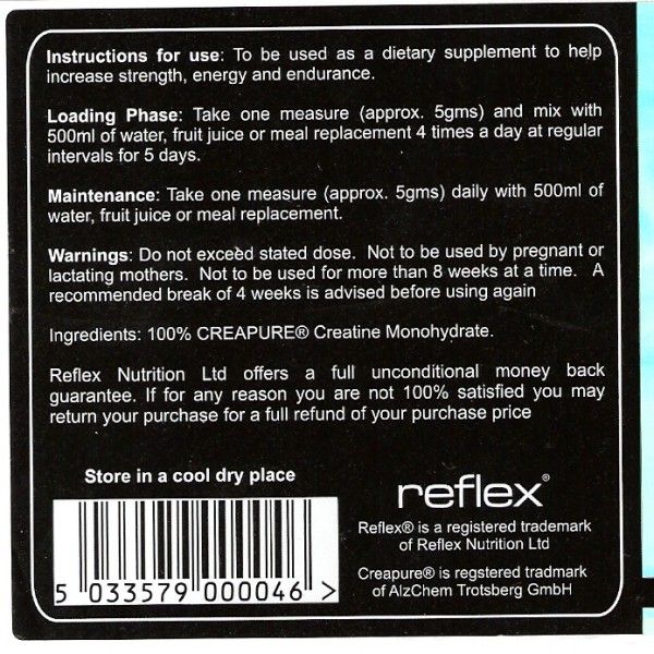 Creapure -Kreatin -Monohydrat - 500 Gramm