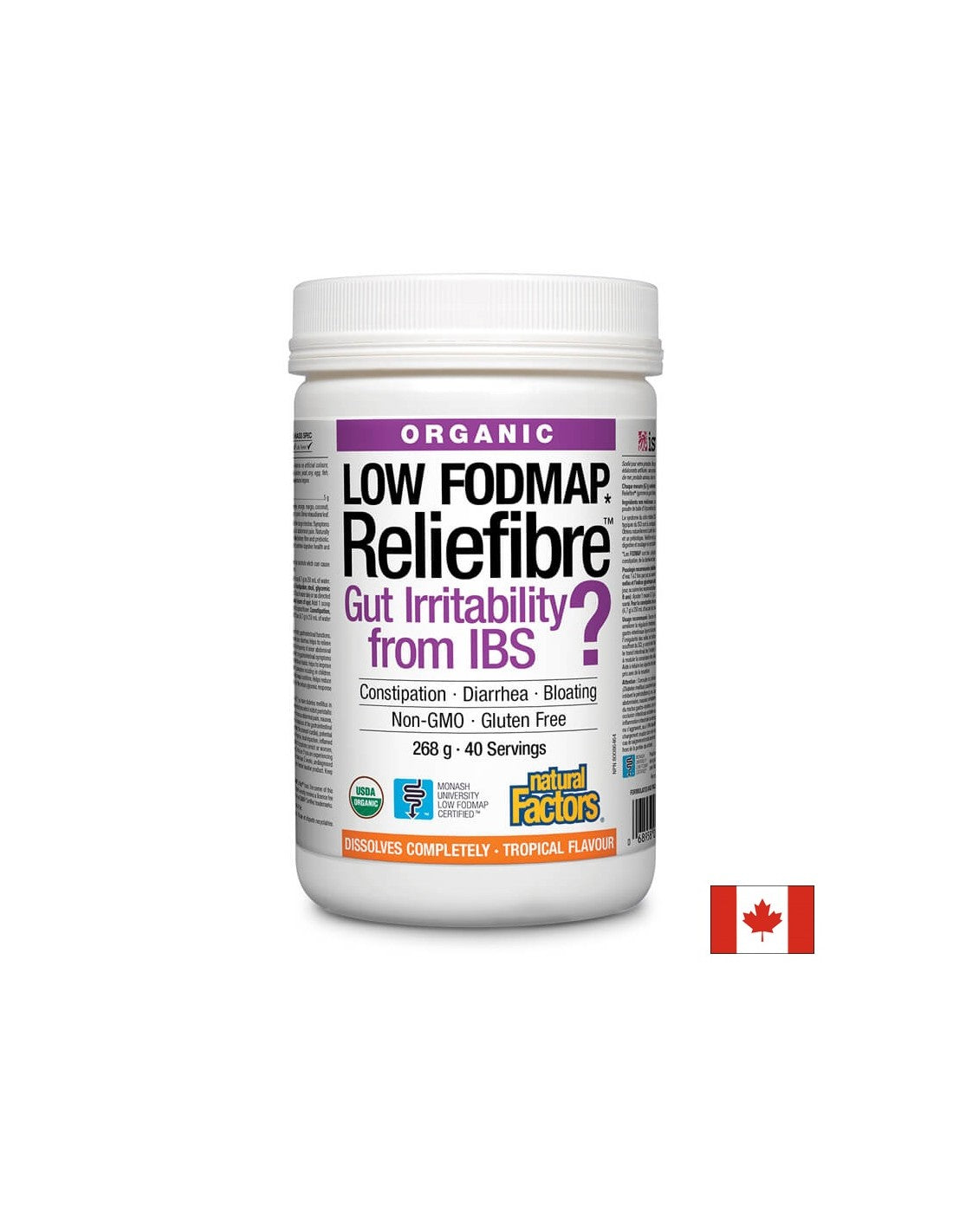 Reliefibre™ /Lösliche Ballaststoffe 268 g x 40 Dosen <tc>Natural Factors</tc>