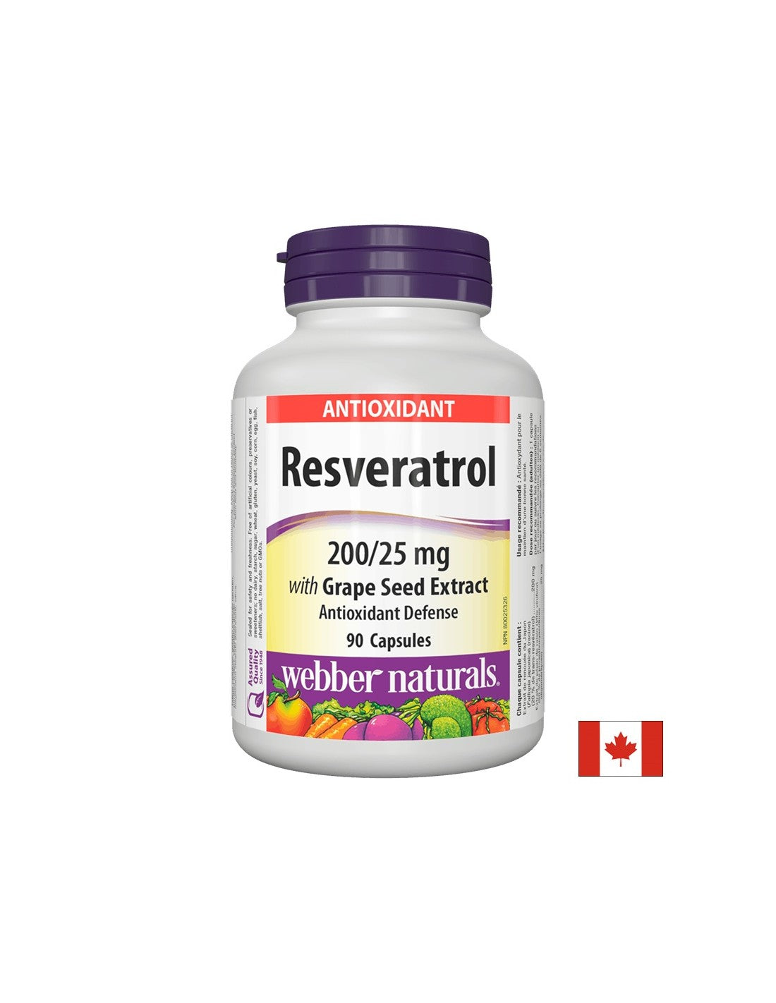 Resveratrol mit Traubenkernextrakt/ Resveratrol 200 mg mit Traubenkern 25 mg x 90 Kapseln <tc>Webber Naturals</tc>