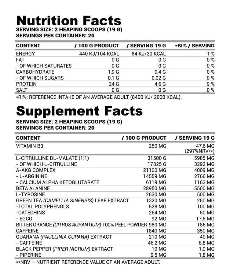 La Revolt Pre-Workout | Zusätzliche Leistung - 380 Gramm