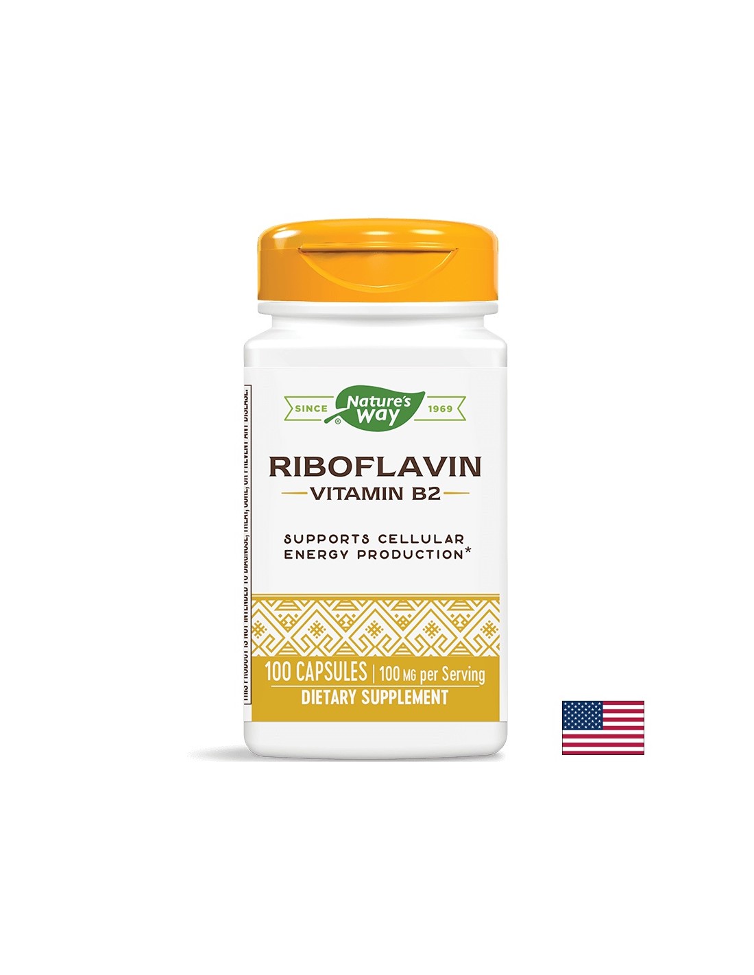 Vitamin B2 100 mg (Riboflavin) - 100 Kapseln