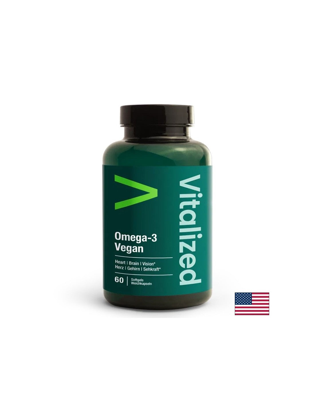 Herz- und Gehirnfunktion - Omega -3 aus Algen - vegan, 60 Kapseln