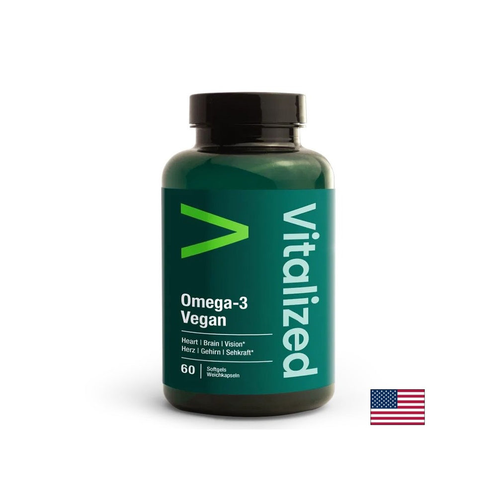 Herz- und Gehirnfunktion - Omega -3 aus Algen - vegan, 60 Kapseln