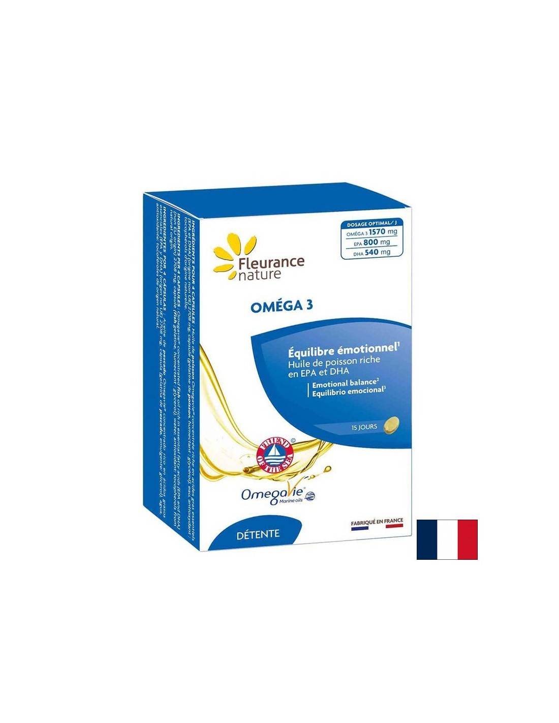 Herz -Kreislauf- und Gehirnfunktion - Omega 3, 392,5 mg (EPA 200 mg/ DHA 100 mg) x 60 Kapseln