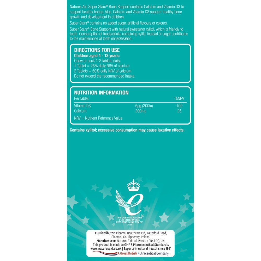 Super Stars Kids Bone Support/60 Kautabletten NaturesAid