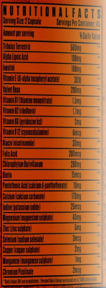 Testo Boost | mit Tribulus, Vitaminen & Mineralien - 90 Kapseln