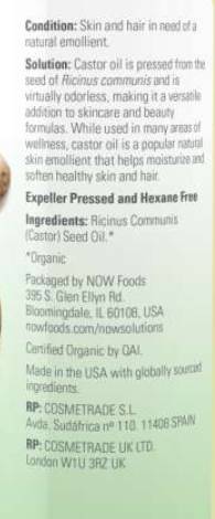 Rizinusöl | 100% zertifiziert organisch - 237 ml