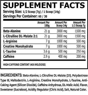 RDX Pre -Workout - 420 Gramm