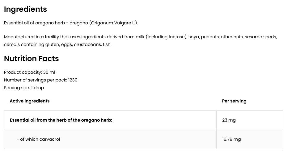 Oregano ätherisches Öl - 30 ml