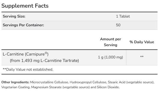 L-Carnitin 1000 mg | Carnipure® - 100 Tabletten