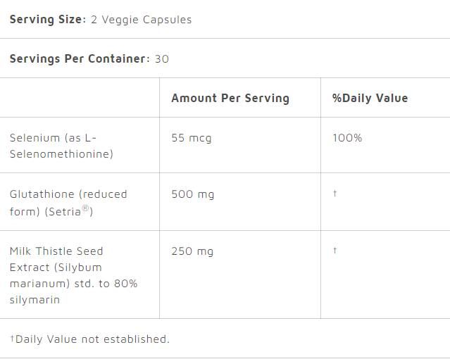 Glutathion + Milch Thistle - 60 Kapseln