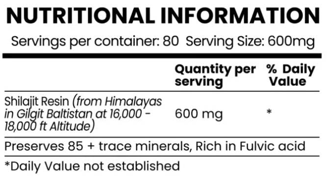 Shilajit mächtiges natürliches Mineralharz - 50 Gramm