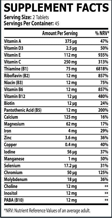 Multivitamin | Tägliche Formel vorantreiben - 90 Tabletten