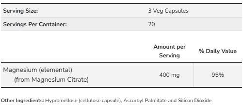 Magnesiumcitrat 400 mg - 60 Kapseln