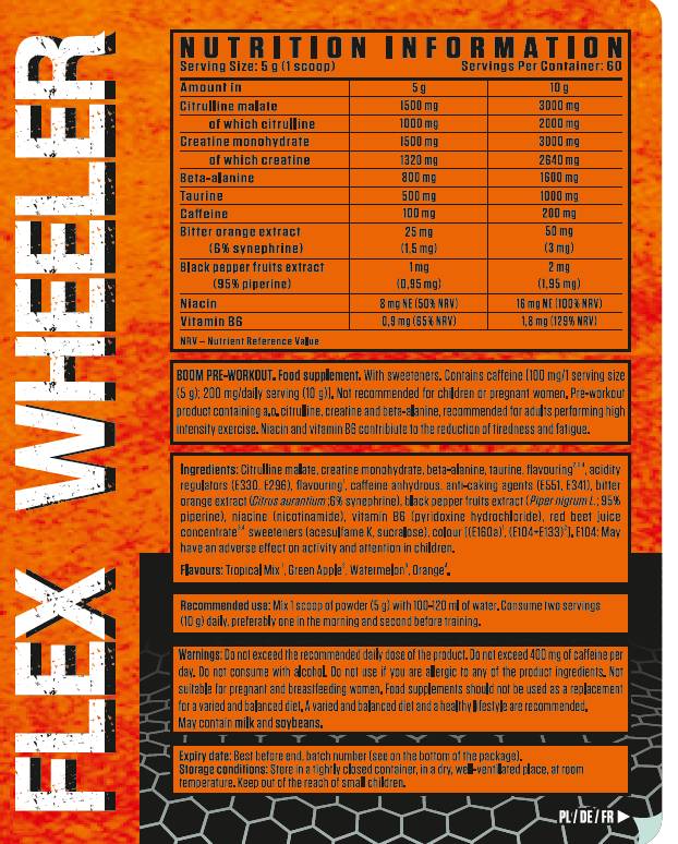 Boom Pre -Workout -Formel - 300 Gramm