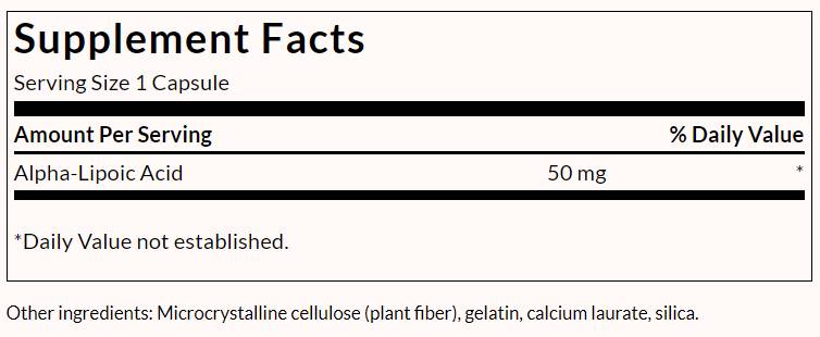 Alpha -Liponsäure 50 mg - 120 Kapseln