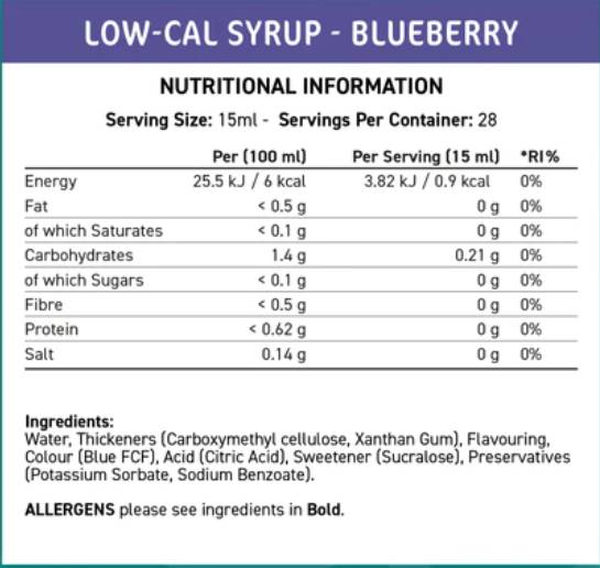 Fit Cuisine Low-Cal Syrup | Blueberry - 425 мл - Feel You