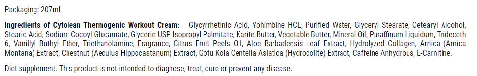 Zytolesche thermogene Trainingscreme - 207 ml
