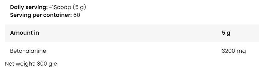 Levrolegendary Beta -Alanin -Pulver - 300 Gramm