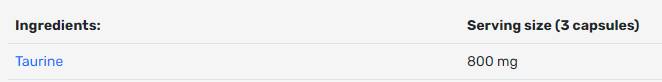 Taurin 800 mg - 100 Kapseln