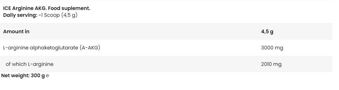 Eis Arginin AKG - 300 Gramm
