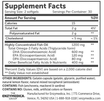 Aqua Biome Omega -3 klassische Stärke 1200 mg - 60 Gelkapseln