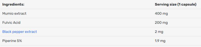 Mumio Shilajit 400 mg - 100 Kapseln