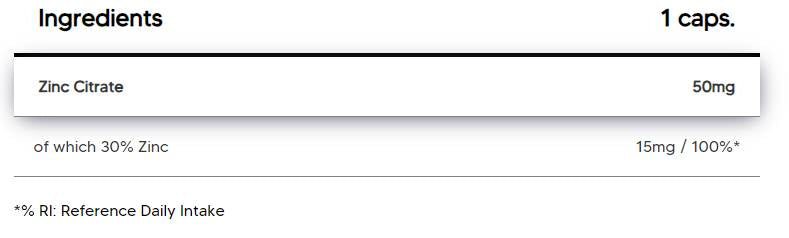 Zinkcitrat 50 mg 100 Kapseln