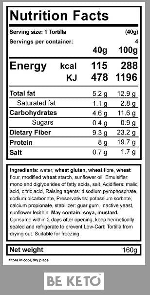 Keto -Tortilla - 4 x 40 Gramm