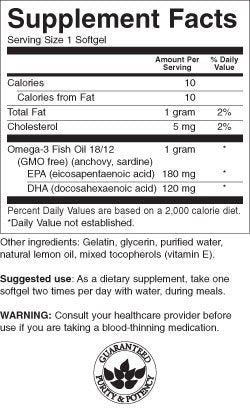 Zitronengeschmack Omega 3 1000 mg - 150 Gelkapseln