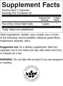 Pau d'Arco 500 mg - 100 Kapseln