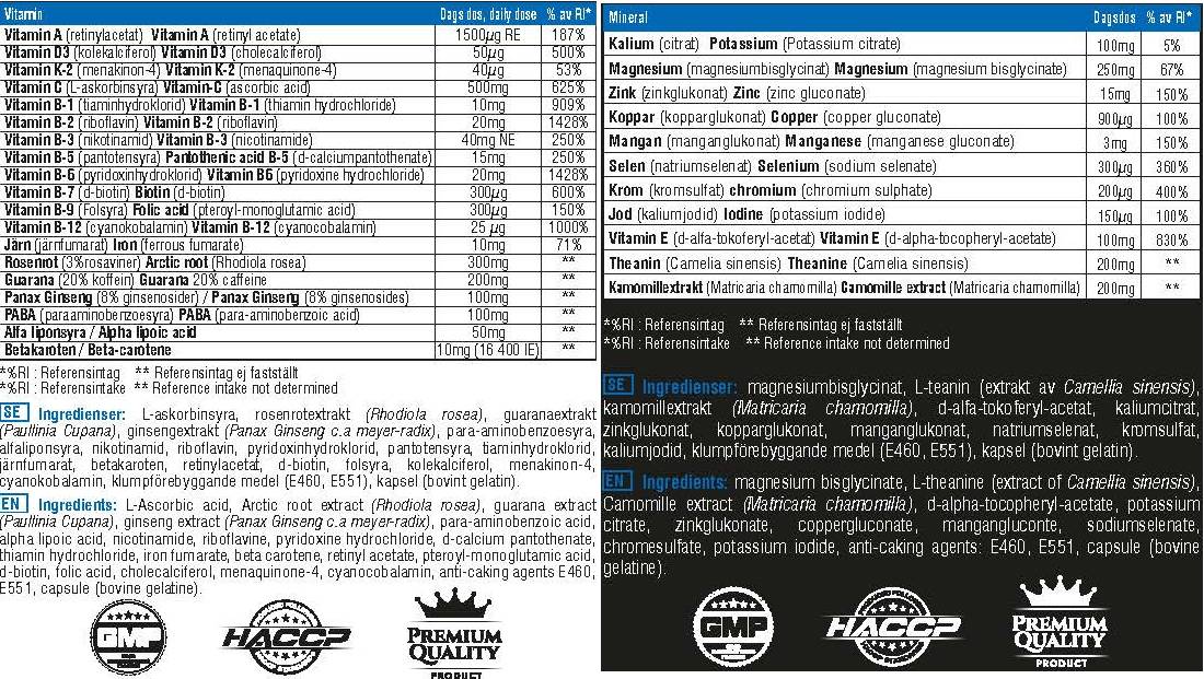Vitamin Day Formel & Mineral Night Formel Komplex - 2 x 120 Kapseln