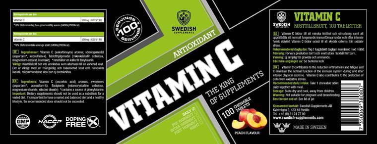 Vitamin C 500 mg - 100 kaubare Tabletten