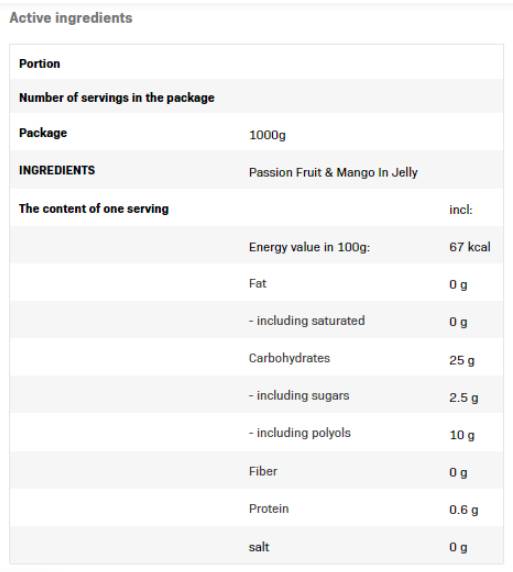Fruse in Gelee | Passionsfrucht & Mango - 1000 Gramm