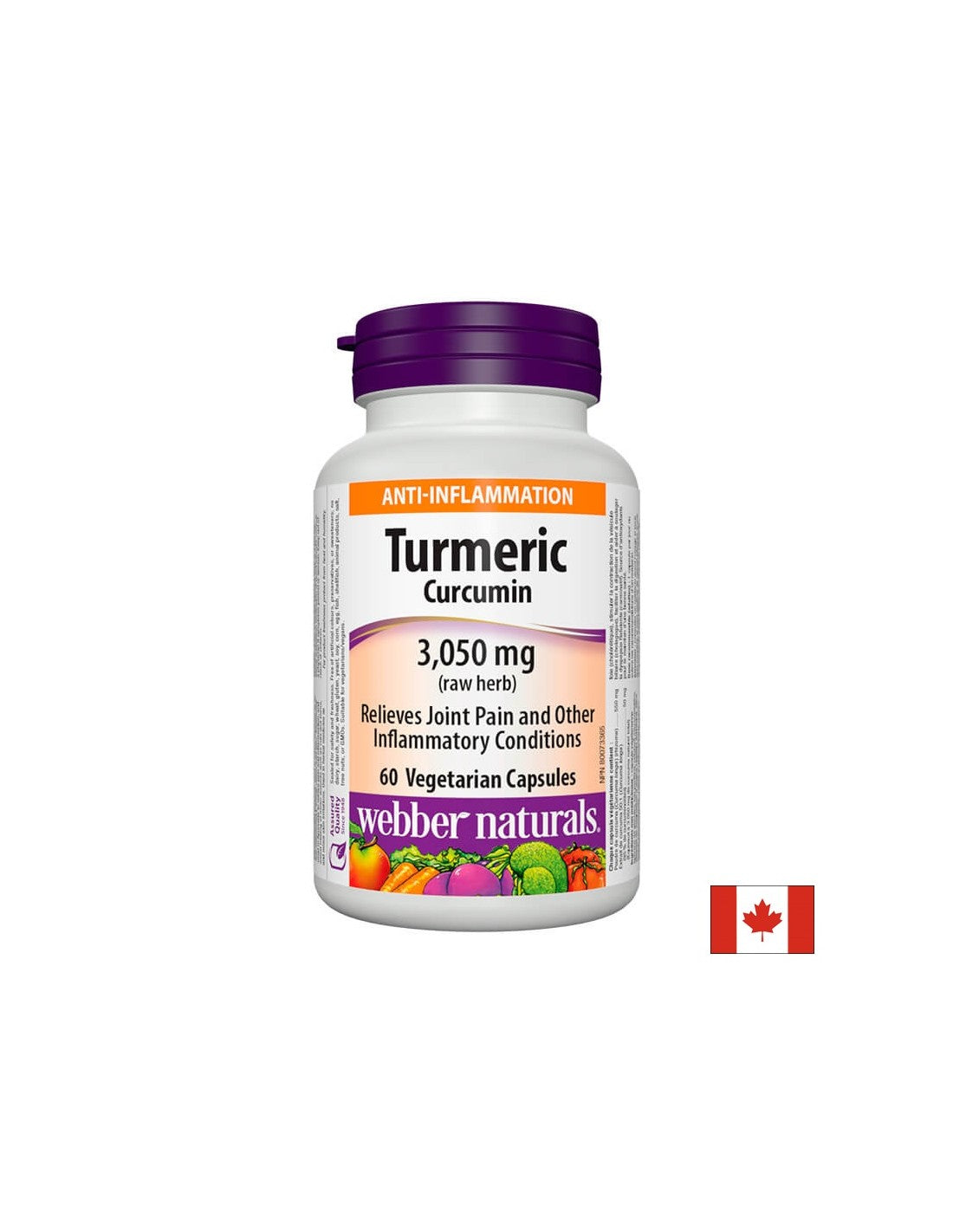 Turmeric Curcumin 600 mg x 60 capsules Webber Naturals - Nutra Best Europe