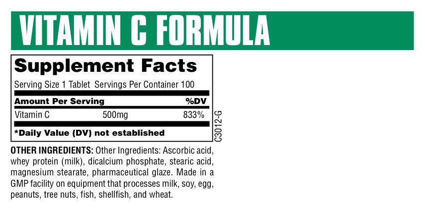 Vitamin C Formel 500 mg 100 Tabletten