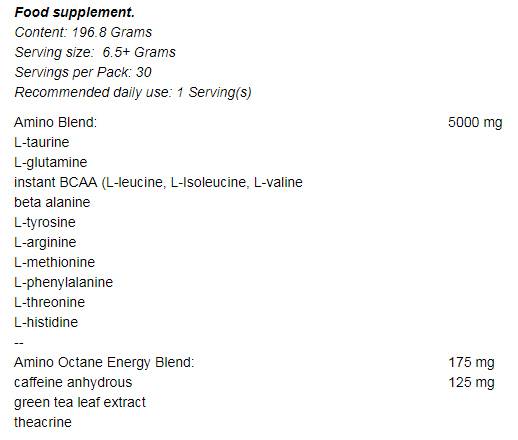 Amino Octane + Energy Mischung 196 Gramm