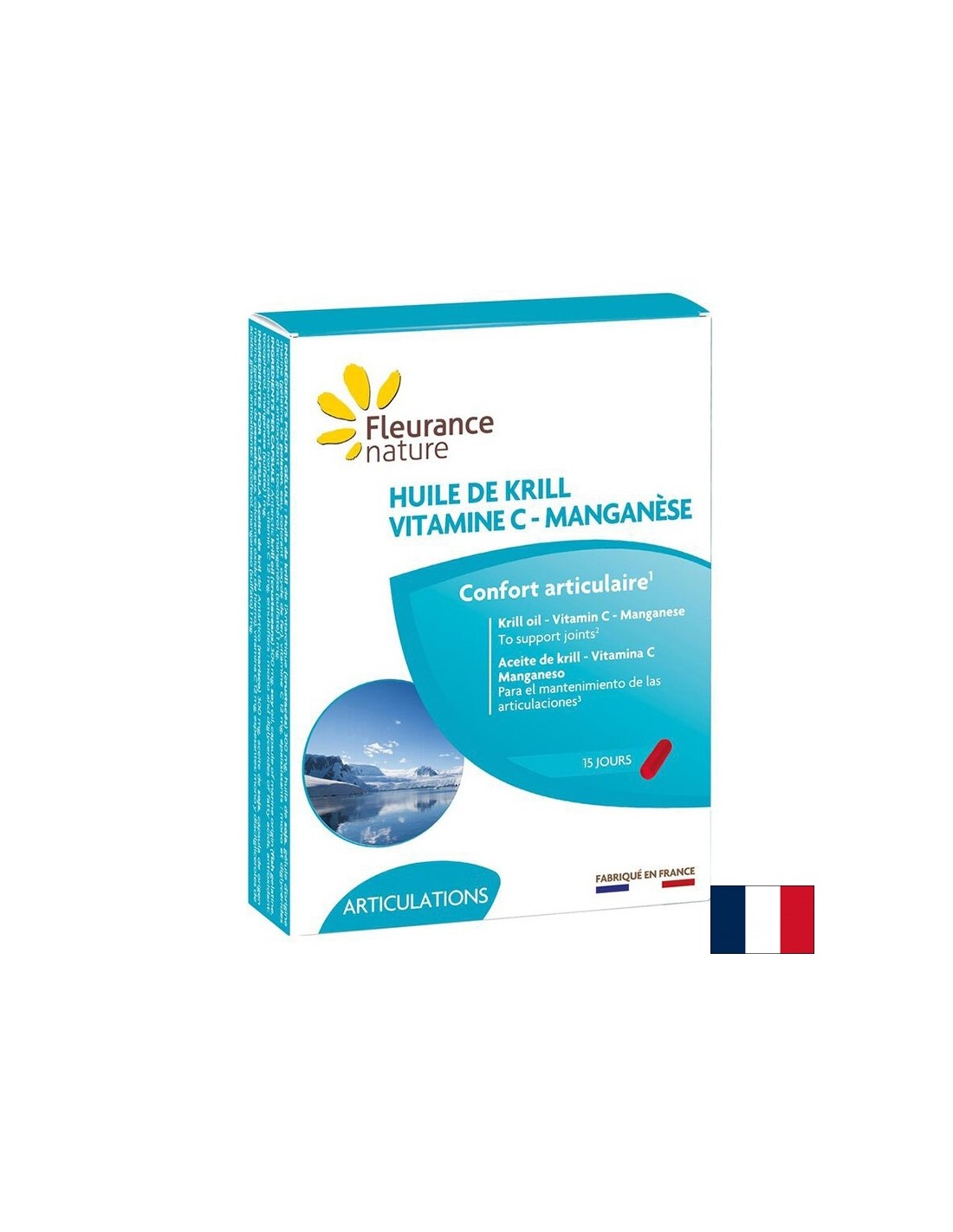 Zur Unterstützung von Knochen und Herz - Krill (Öl) + Vitamin C und Mangan, 300 mg x 15 Kapseln