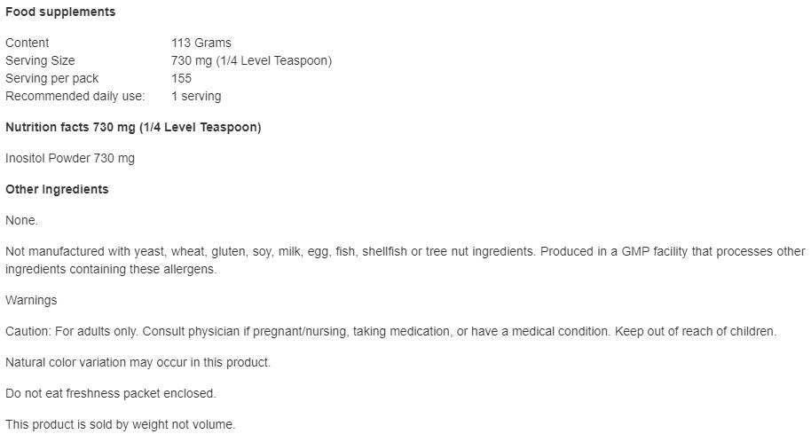 Inositpulver - 113 Gramm