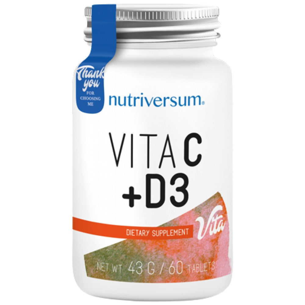 Vita C + D3 | Vitamin C 500 mg + Vitamin D 1000 IU 60 Tabletten