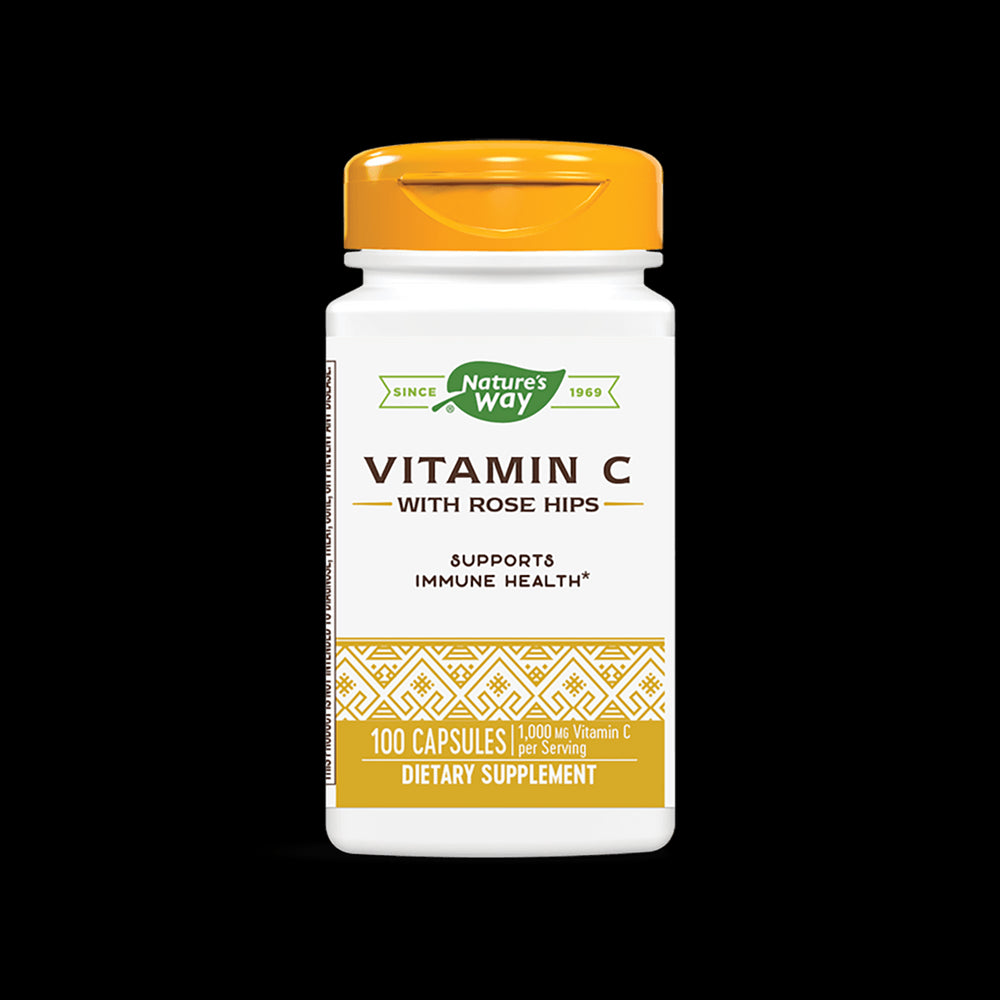 Vitamin C mit Rosenhüpfen 500 mg - 100 Kapseln