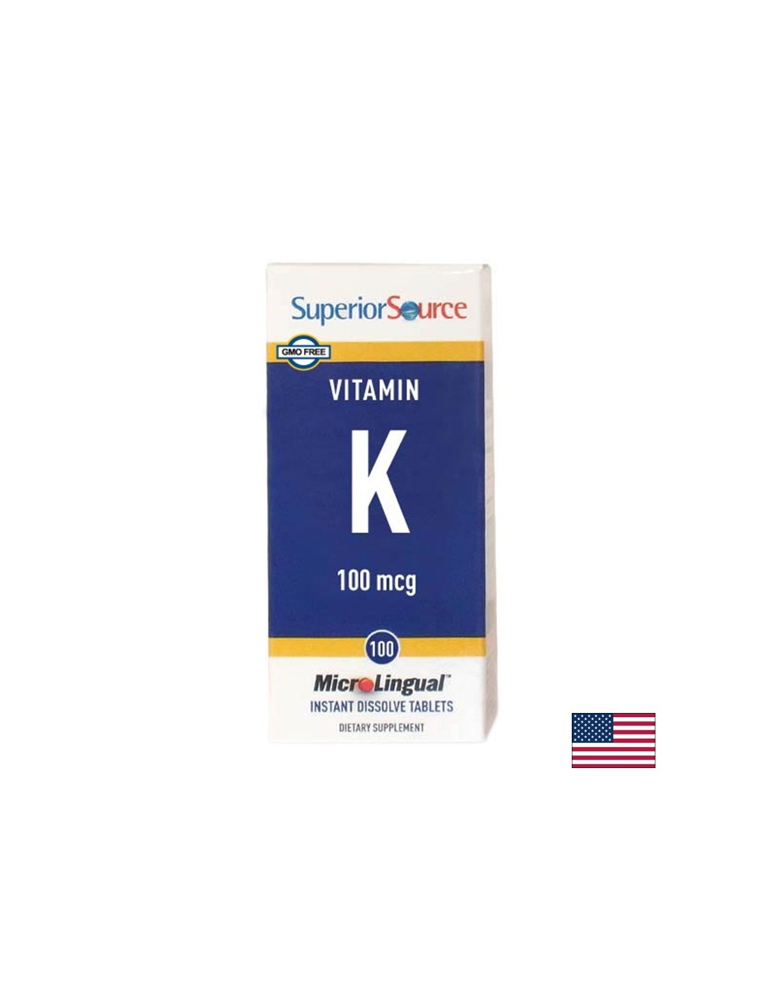 Vitamin K1 – Knochen und Herz-Kreislauf-System, 100 µg x 100 Sublingualtabletten <tc>Superior Source</tc>