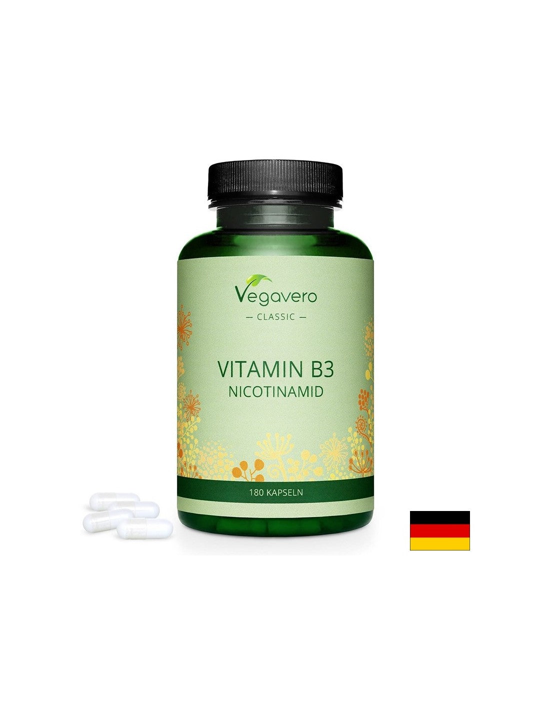 Vitamin B3 (Nikotinamid) - Vitamin B3 Nicotinamid, 180 Kapseln