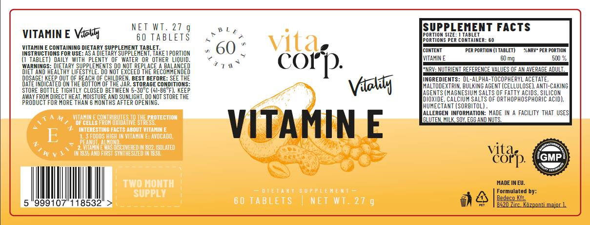 Vitamin E 60 mg - 60 Tabletten