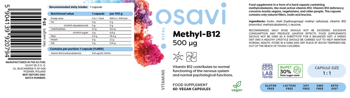 Methyl -B12 500 mcg - 60 Kapseln