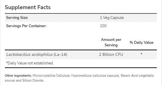 Acidophilus zwei Milliarden - 100 Kapseln