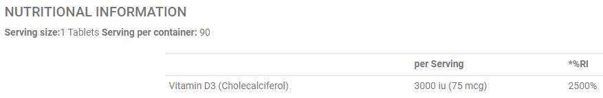Vitamin D3 90 Tabletten