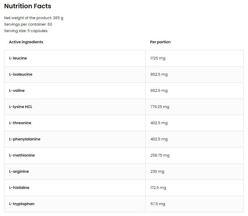 EAA 5750 / Essentielle Aminosäuren - 150 Kapseln