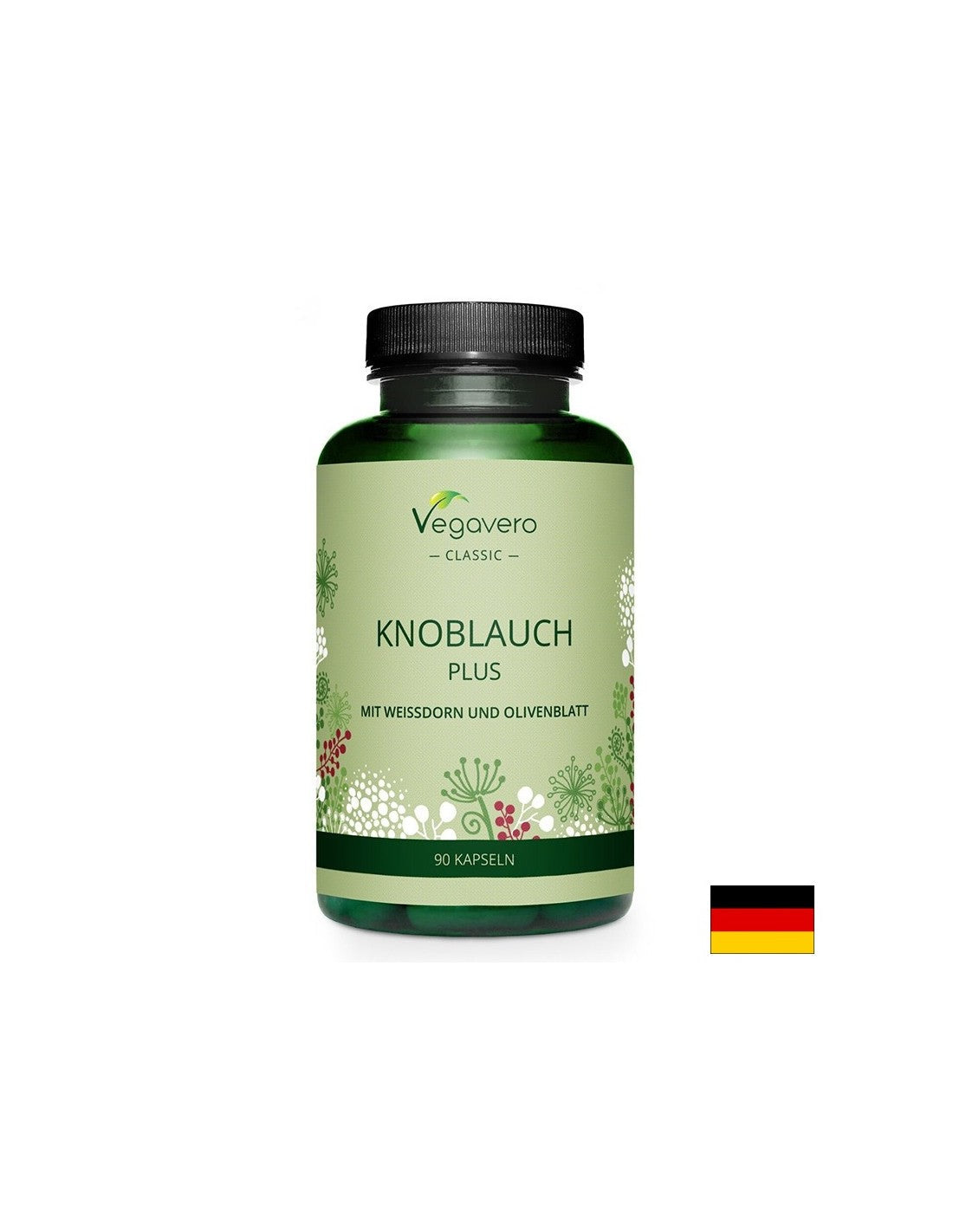 Gesundes Herz - schwarzer Knoblauch + Hawthorn und Olivenblätter, 90 Kapseln 5,5x8h