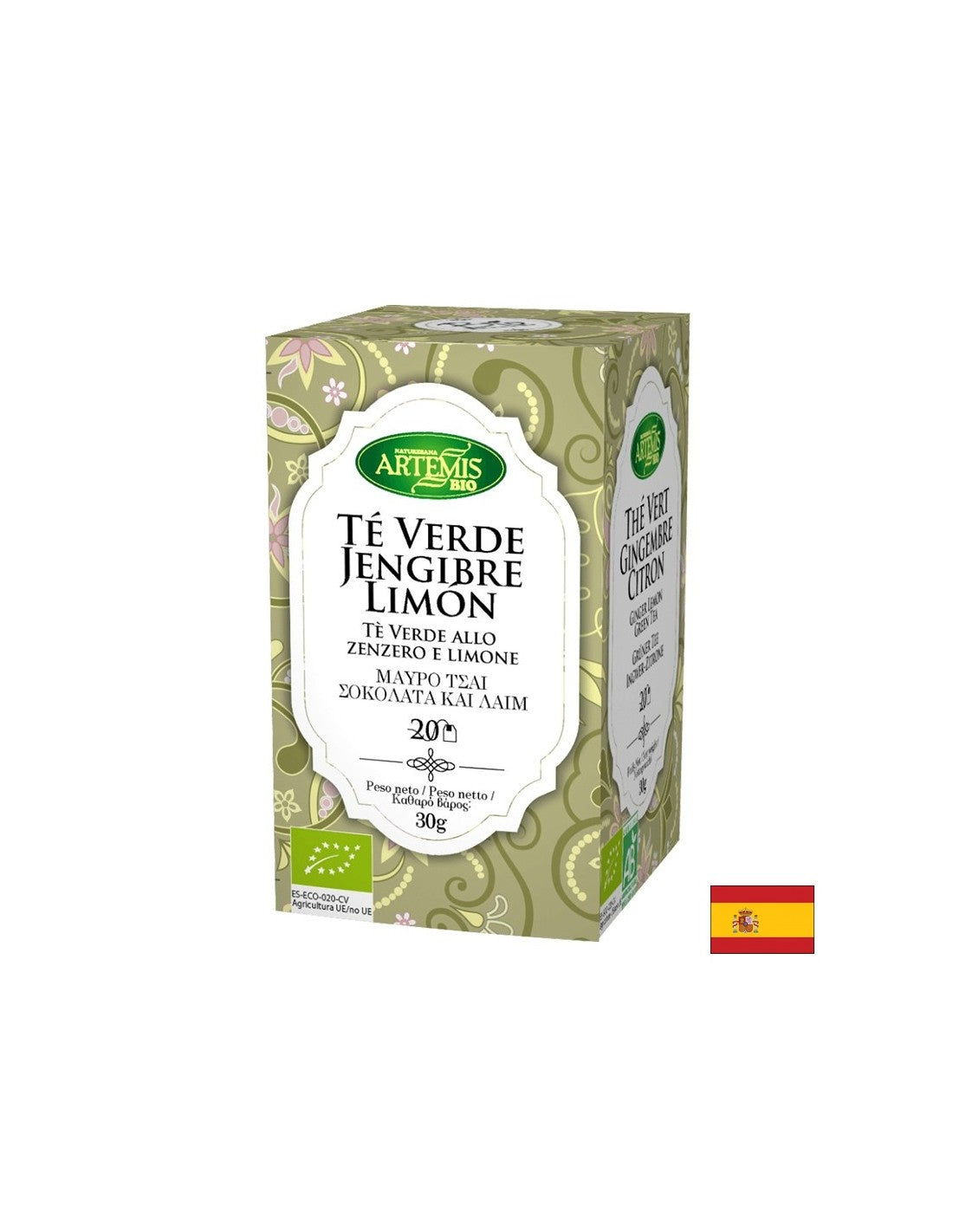 Grüner Tee mit Ingwer und Zitrone, Bio, 20 Filtertaschen